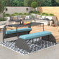 Algherohein Versatile Outdoor Couch,Loveseat Sofa or 4 Outdoor Seating and Table