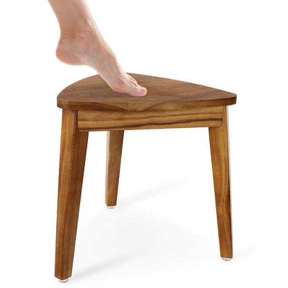 Smuxee Teak Shower Chair,Waterproof Bathroom Shower Stool