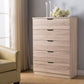 Algherohein Wood Tall Dresser with 5 Drawer for Bedroom,Storage Cabinet Chest of Drawers,Adult