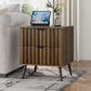 Algherohein Night Stands for Bedroom,Modern End Tables for Living Room with Fluted Drawer,Walnut