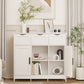 Smuxee Modern Storage Cabinets with 3 Drawer and Shelves,Living Room Kitchen Buffet Cabinet