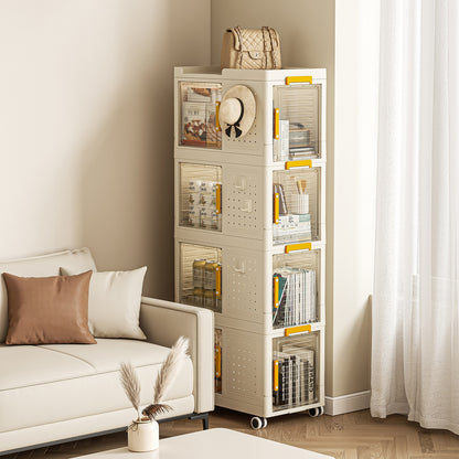 Algherohein Storage Bookcase with Wheels,Living Room or Kitchen Cart Cabinets