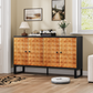 Algherohein Retro Kitchen Sideboards and Buffets, Buffet Cabinet with Storage Adjustable Shelves and 4 Doors