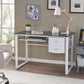Algherohein Simple Computer Desk for Small Area with Keyboard Tray and 2 Drawers