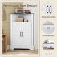 Semiocthome Farmhouse Bathroom Cabinet Corner Storage Cabinet, Barn Doors,Adjustable Shelves