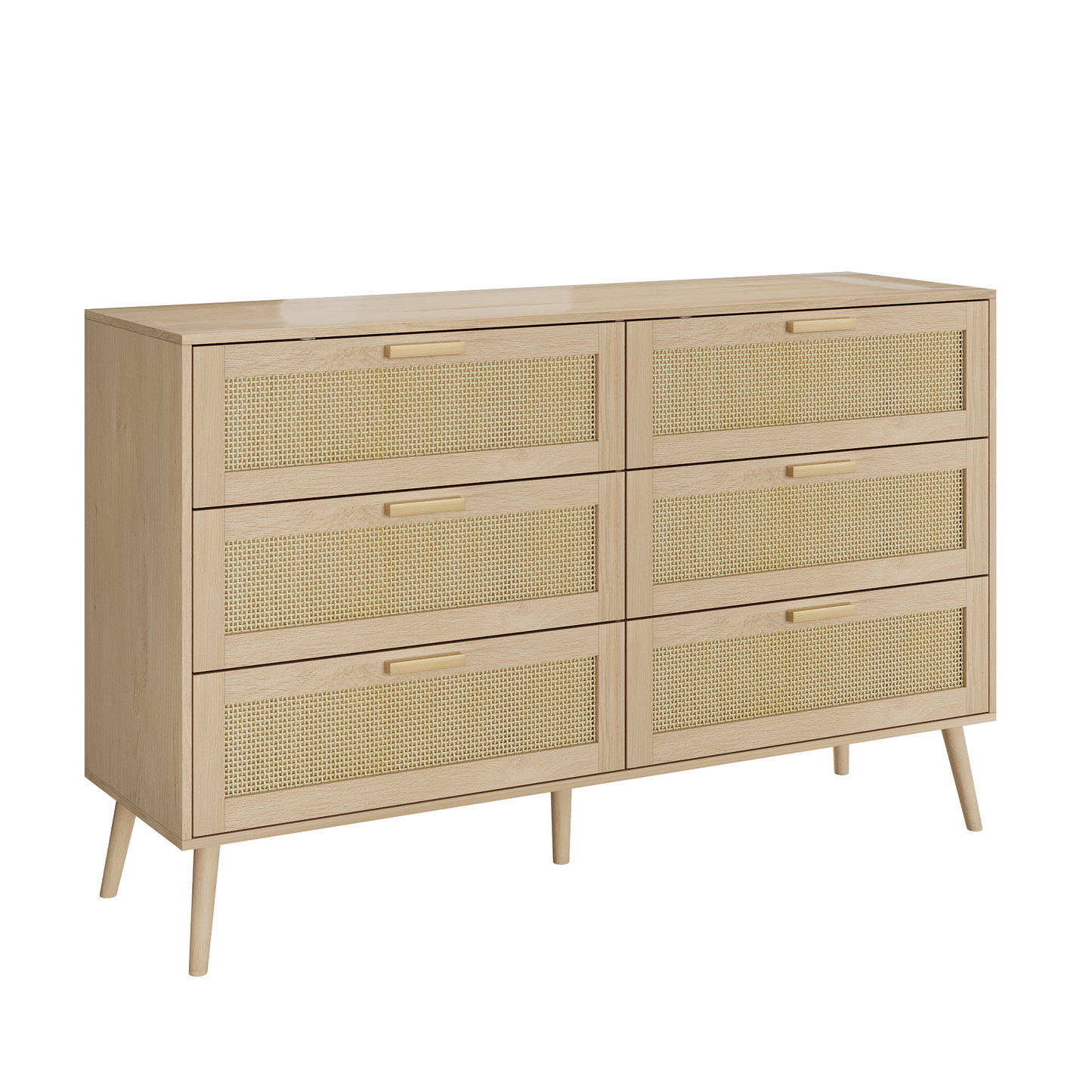 Smart FENDEE Dressers with 6 Rattan Drawers