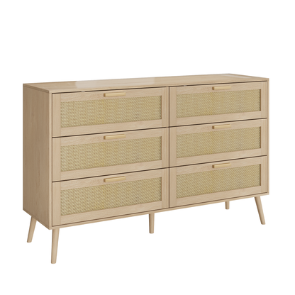 Smart FENDEE Dressers with 6 Rattan Drawers
