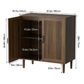 Smuxee Fluted Sideboard Storage Cabinet, Freestanding Mid-Century Modern Reeded Double Door Accent Cabinet
