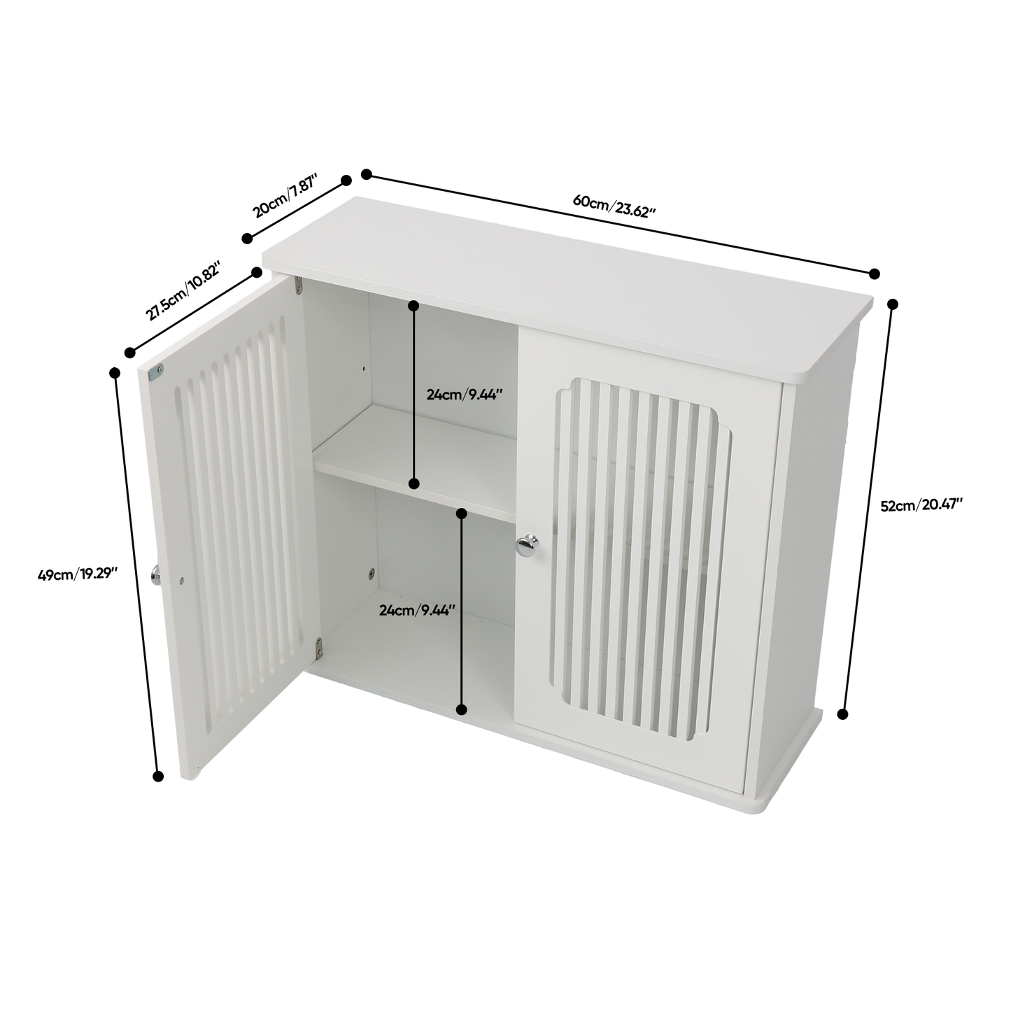 Semiocthome Bathroom Cabinet, Medicine Cabinet with Adjustable Shelf, White