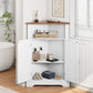 Semiocthome Farmhouse Bathroom Cabinet Corner Storage Cabinet, Barn Doors,Adjustable Shelves