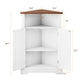 Semiocthome Farmhouse Bathroom Cabinet Corner Storage Cabinet, Barn Doors,Adjustable Shelves