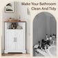 Semiocthome Farmhouse Bathroom Cabinet Corner Storage Cabinet, Barn Doors,Adjustable Shelves