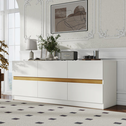 Algherohein Dressers for Bedroom,Wide 6 Chest of Drawers Bedroom Furniture