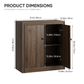 Smuxee 2 Doors Wood Storage Cabinet, Freestanding Accent Cabinet with Adjustable Shelevs, Walnut Grain Organizer TV Stand for Living Room