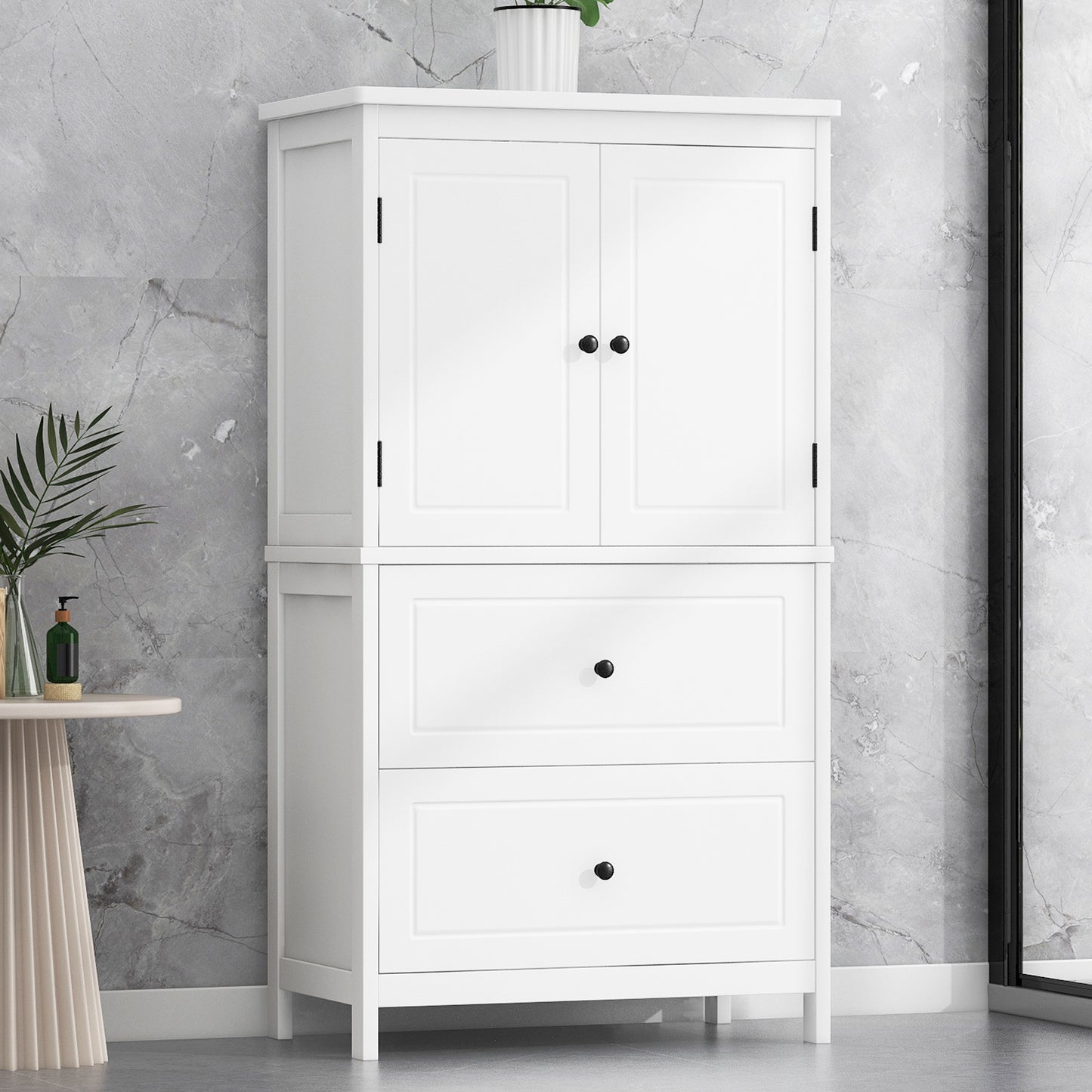 Smuxee Bathroom Storage Cabinets with Doors and Shelves,Bathroom Drawer Organizer