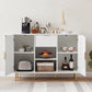 Algherohein Sideboard Cabinet with Doors and Drawer,Buffet Cabinet with Storage,White