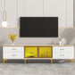 Semiocthome LED TV Stand for TVs Up to 78'' with Glass Cabinet and 4 Drawer, Living Room