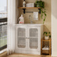 Semiocthome Modern Bathroom Vanity Under Sink Pedestal with 2 Doors and Adjustable Shelf, White