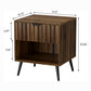 Semiocthome Mid Century Nightstand with Drawer and Open Shelf,Bedside Table for Bedroom,Walnut,Adult