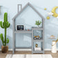 Smuxee Kid Bookshelf Storage with Desk and Roof-Framed,Toy Organizer Storage Cubes for Bedroom