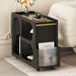 Algherohein Extendable End Table with Wheels,Modern Storage Side Table