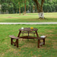 Algherohein Outdoor Picnic Table,Outside Table with Benches and Umbrella Hole