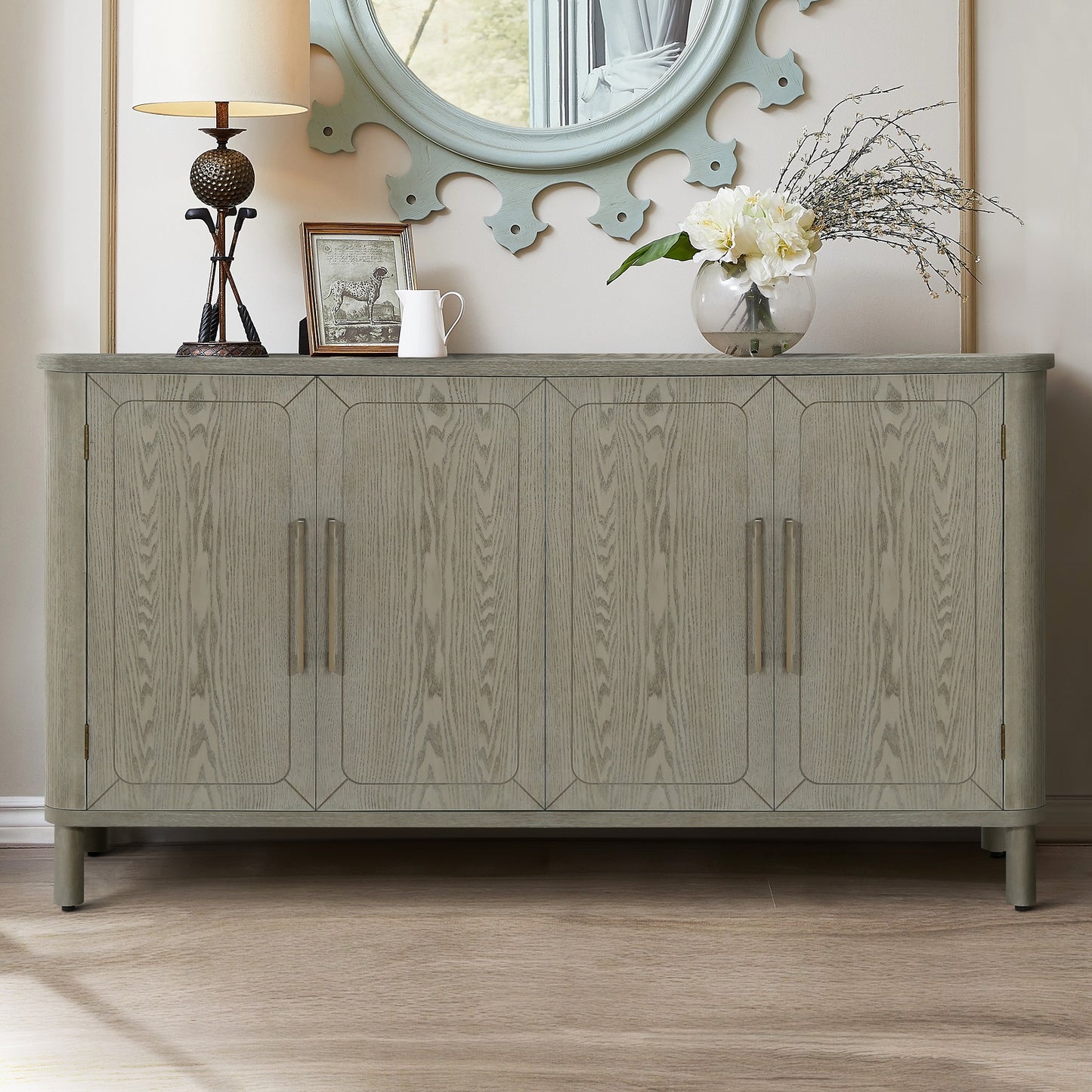 Algherohein Classical Sideboard Storage Cabinets, Kitchen Sideboards