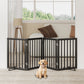 Algherohein Dog Gate for Inside,Bamboo Freestanding Pet Gate for Doorways