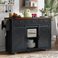 Algherohein Kitchen Island Cart with 2 Sliding Door and 3 Drawer,Storage Microwave Cart