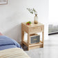 Smuxee Classic Wood Rattan Nightstand with 1 Drawer and Shelf,Side Tables for Living Room