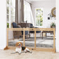 Smart FENDEE Extra Wide Freestanding Dog Gate Wood Pet Gate,Indoor, 72" W x 27.25" H