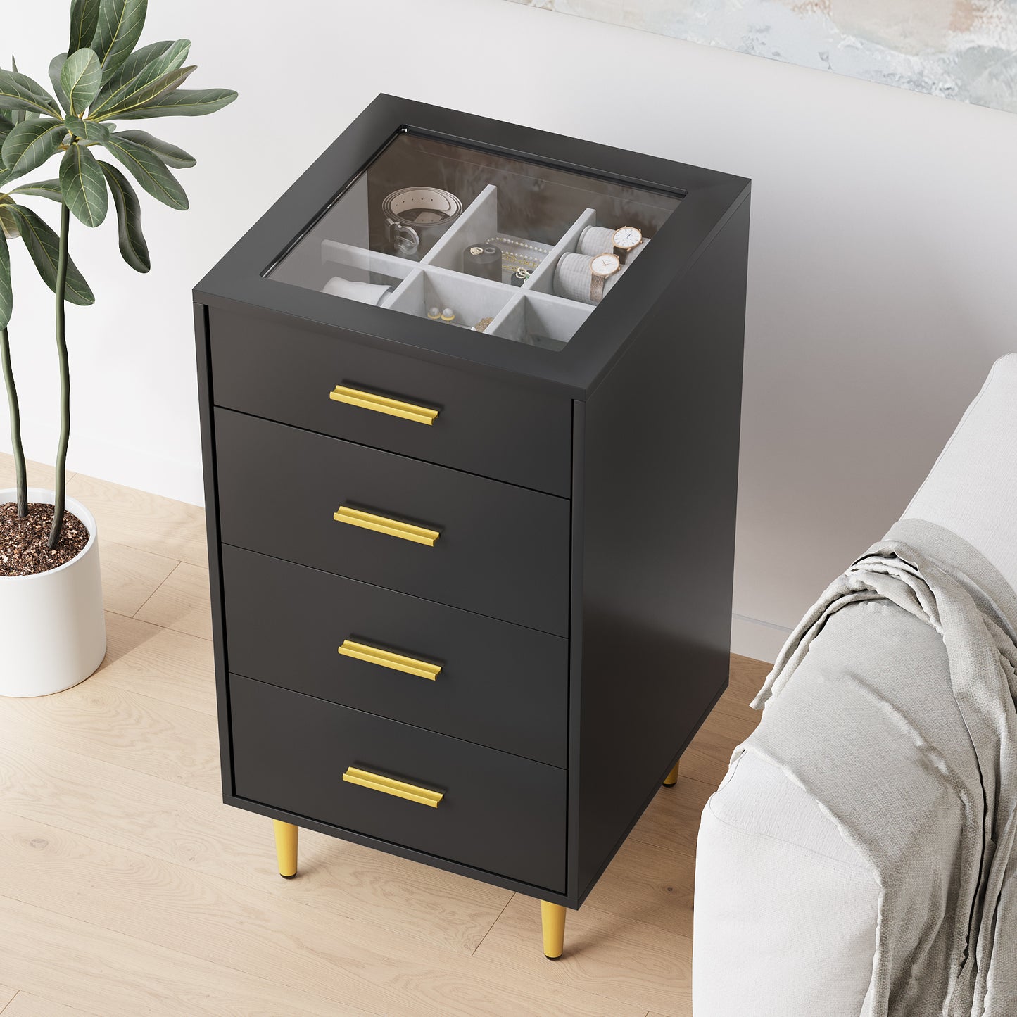 Smuxee Dressers Chest of Drawers for Bedroom with 4 Drawer,Tall Wood Storage Dresser,Adult