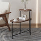 Algherohein 2 Tier Oval End Table for Living Room,Indoor Small Tray Table Side Table