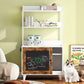 Smart FENDEE Cat Litter Box Enclosure Furniture with 2 Storage Shelves and 1 Doors, Indoor, White