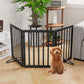 Algherohein Dog Gate for Inside,Bamboo Freestanding Pet Gate for Doorways
