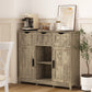 Semiocthome Farmhouse Storage Cabinets with 3 Drawers and Shelves for Living Room