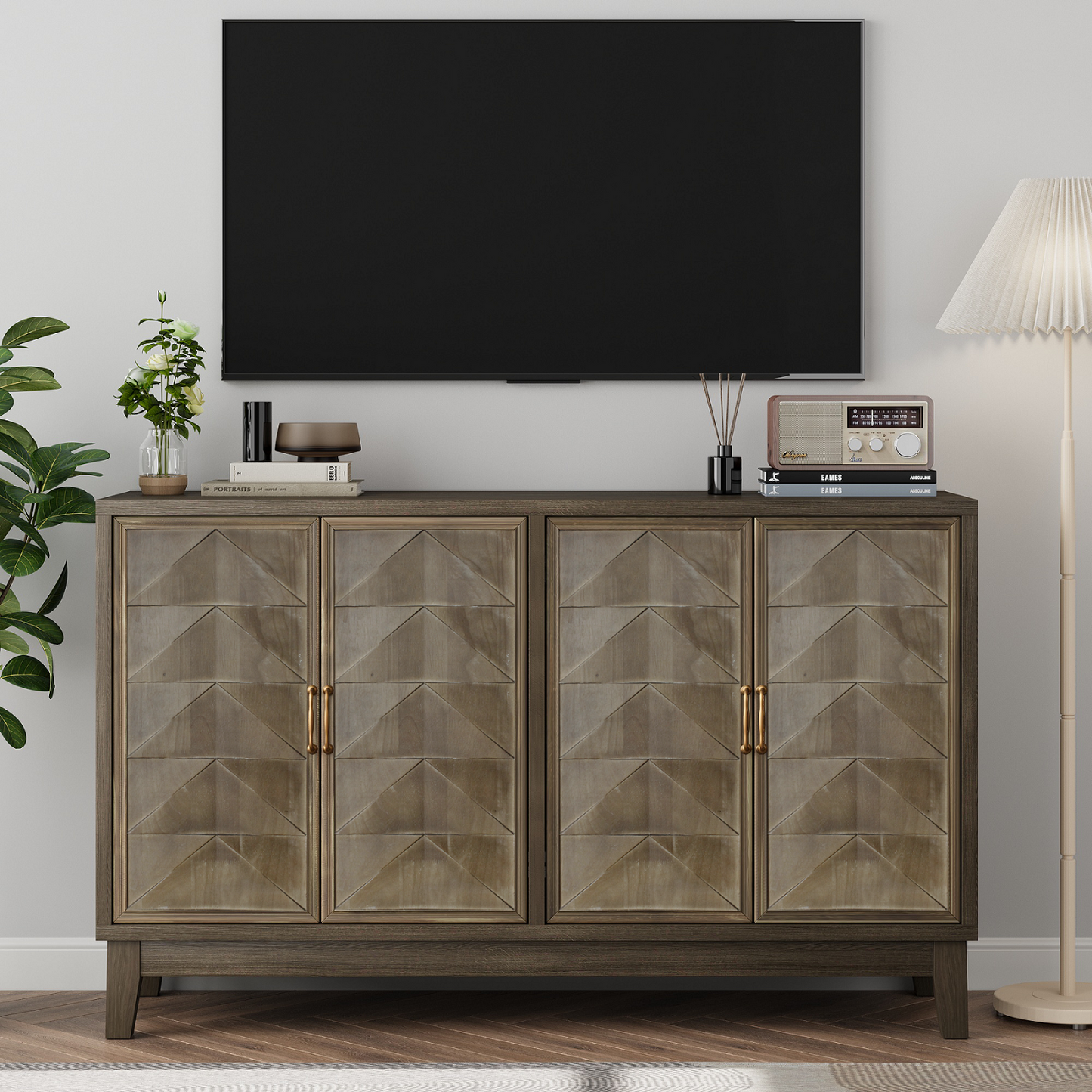 Algherohein Sideboard Buffet Cabinet with Storage,Cabinet with Doors and Adjustable Shelves