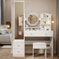 Smart FENDEE Modern Vanity Table Cushioned Stool Set