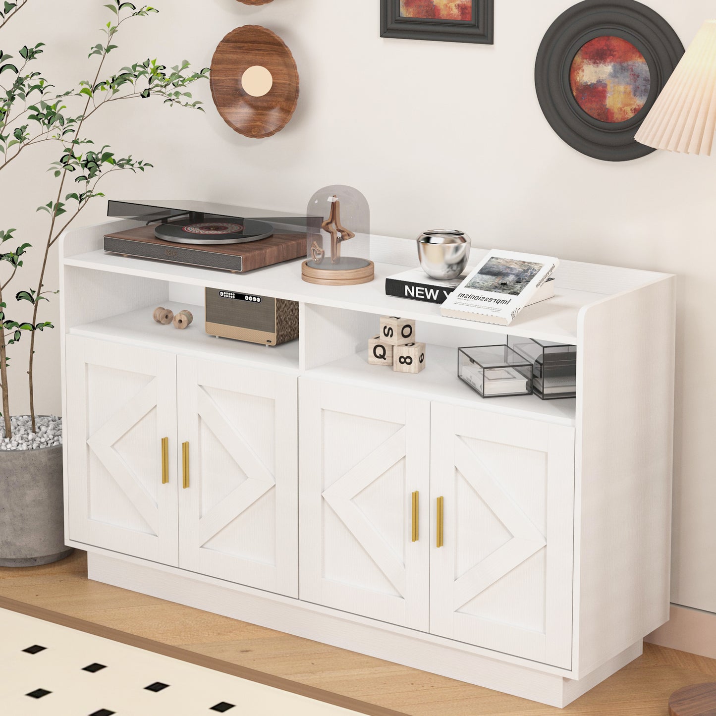 Algherohein Dressers for Bedroom,Storage Cabinets with Doors and Shelves