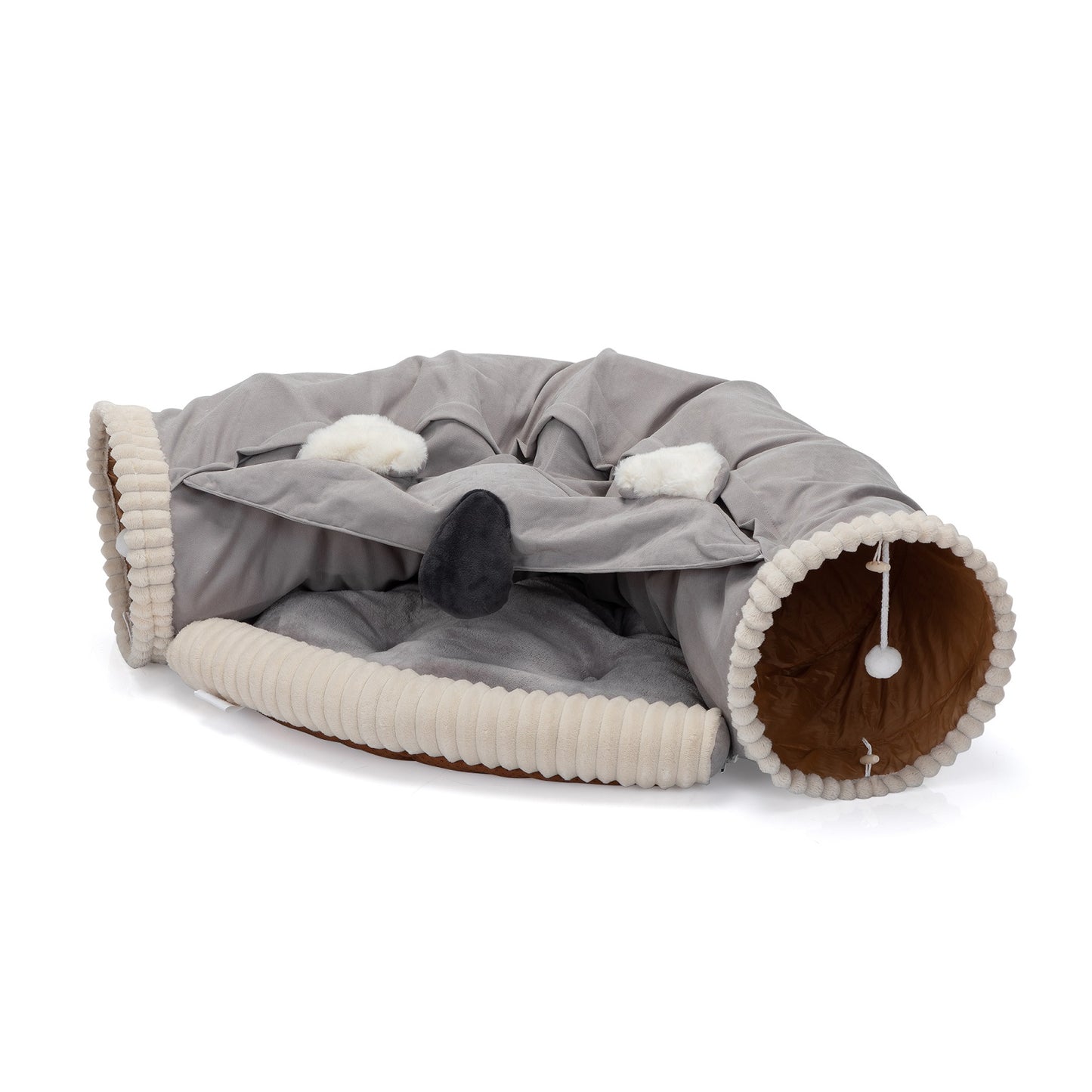 Algherohein Foldable Cat Bed Houses for Indoors with Cat Tunnel Hanging Toys