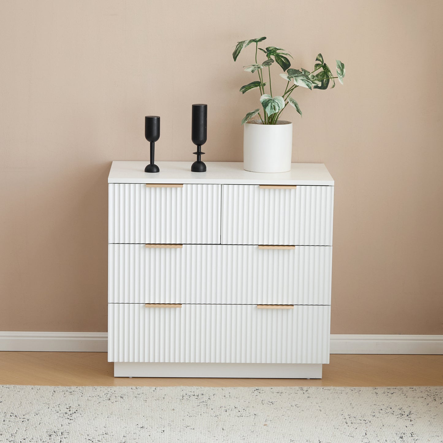 Algherohein Small Dresser with Drawer, Dressers for Bedroom,Fluted Design