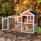 Algherohein Wood and Chicken Wire Hen Chicken Coop Rabbit Hutch Kennels House,Outdoor Nest Box,Brown
