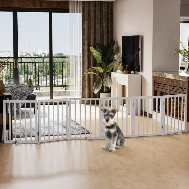 Semiocthome Ultra Wide Foldable Pet Gate for Doorway,Freestanding Dog Gates for Stairs