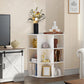 Smuxee Modern Corner Shelf with Cube Storage,USB Outlets Charging Station,Home Corner Cabinet