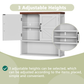 Semiocthome Farmhouse Bathroom Cabinet Medicine Cabinet with Adjustable Shelf for Bathroom,White,Wooden