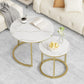 Smuxee Modern Round Wood Nesting Coffee Table Set,End Table for Living Room