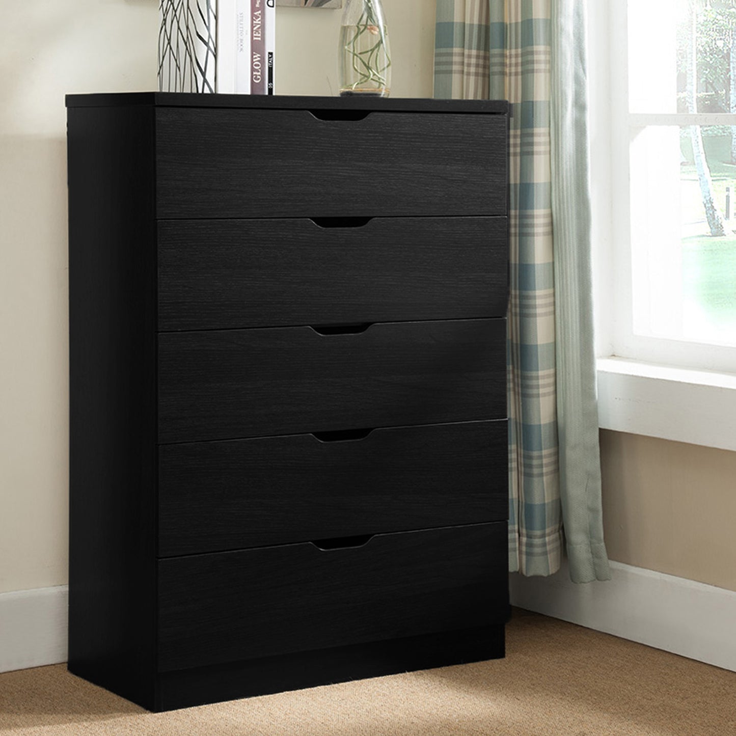 Semiocthome 5 Drawer Dresser Modern Storage Drawer Wood Organizer for Bedroom
