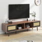 Algherohein Wood TV Stand for 70 Inch TV,Storage Cabinet Entertainment Center for TVs