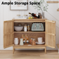 Semiocthome 31.5” Buffet Cabinet with 2 Slatted Doors and Adjustable Shelf for Kitchen, Natural