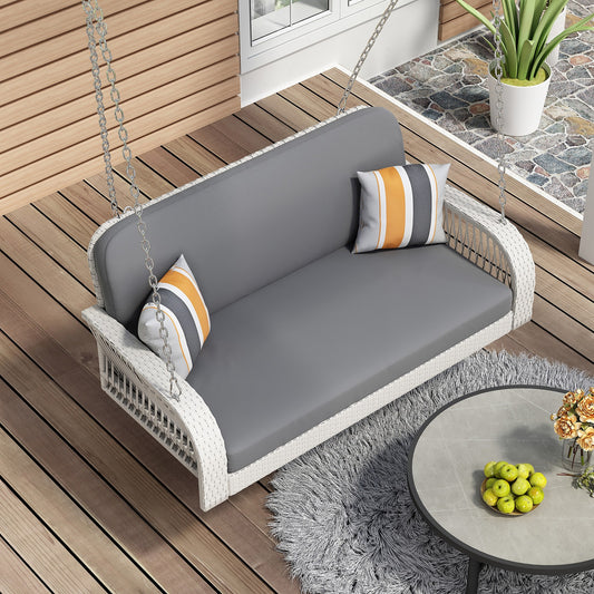 Algherohein 2-3 Seat Outside Porch Swing Set for Adults,Patio Garden Swing Hanging Chair